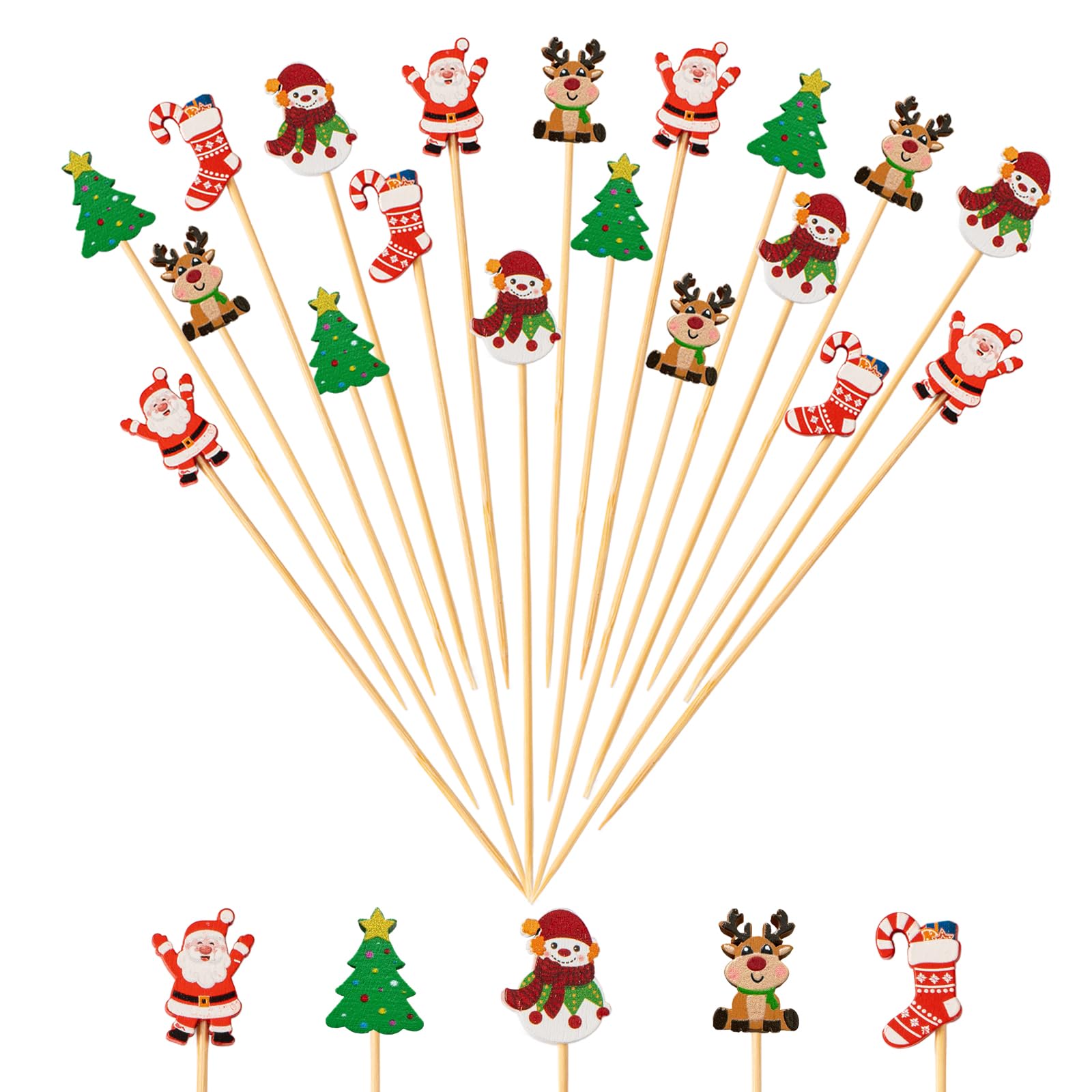 Coquetel Picks Jiesky Christmas 240 Unidades De Árvore De Natal Snowfl