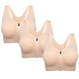 Sutiã Esportivo Feminino Florata, Com Zíper Frontal, Sem Fio, Acolchoado, Ioga