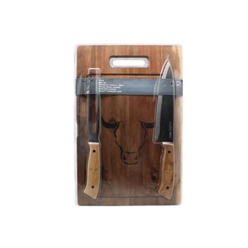 Conjunto De Mesa Knife Fork Prm Wayu Roasted Kitchen Bbq