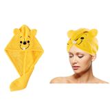 Toalha De Cabelo Pooh Superabsorvente De Microfibra Para Cabelos Molhados