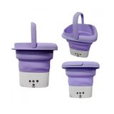 Mini Maquina De Lavar Roupas Dobrável 8 Litros Bivolt Roxo