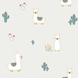 Papel De Parede Fofura Baby Lhamas Fundo Cinza Ff4027