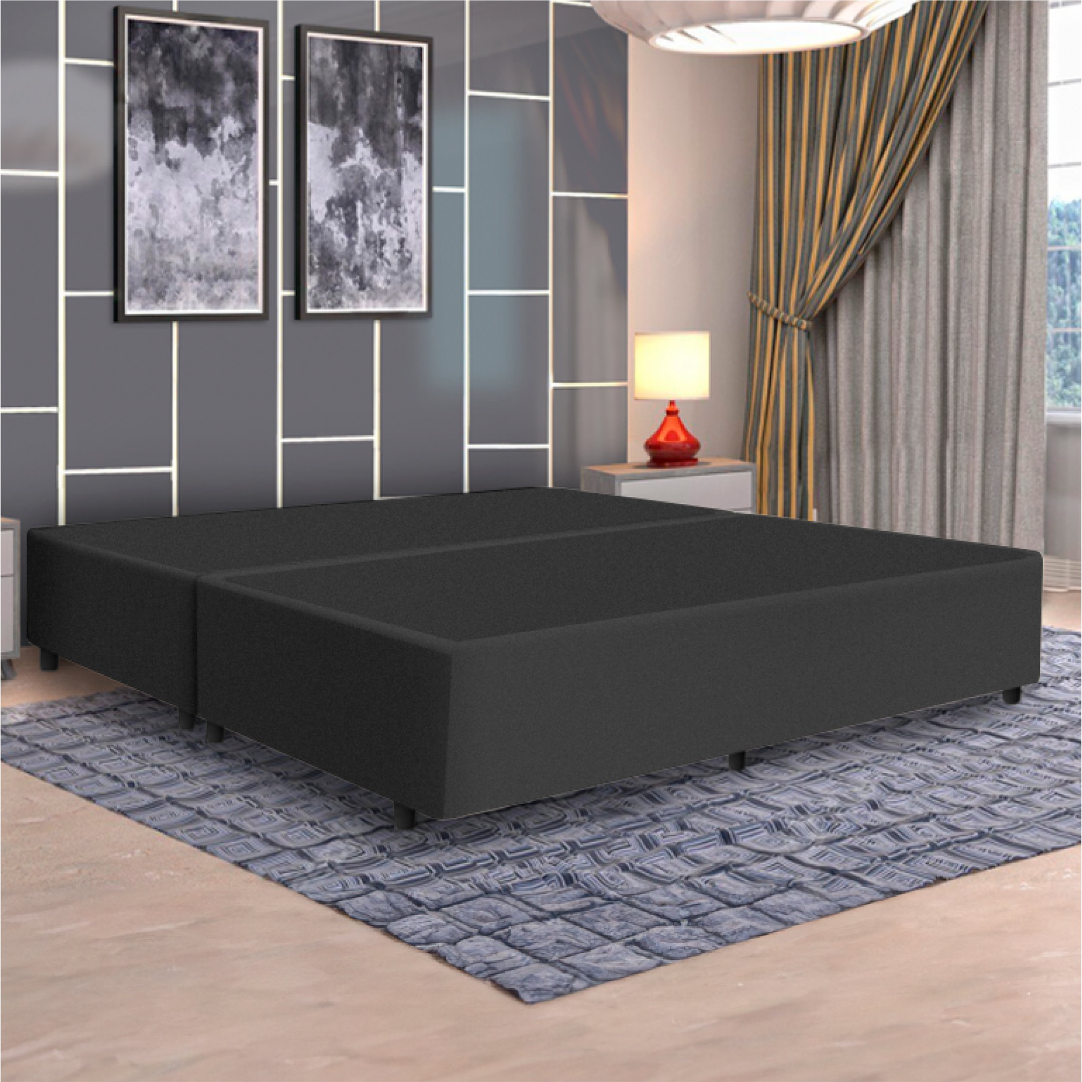 Base Box Italian H27 Bipartido Queen Yescasa Provença Preto