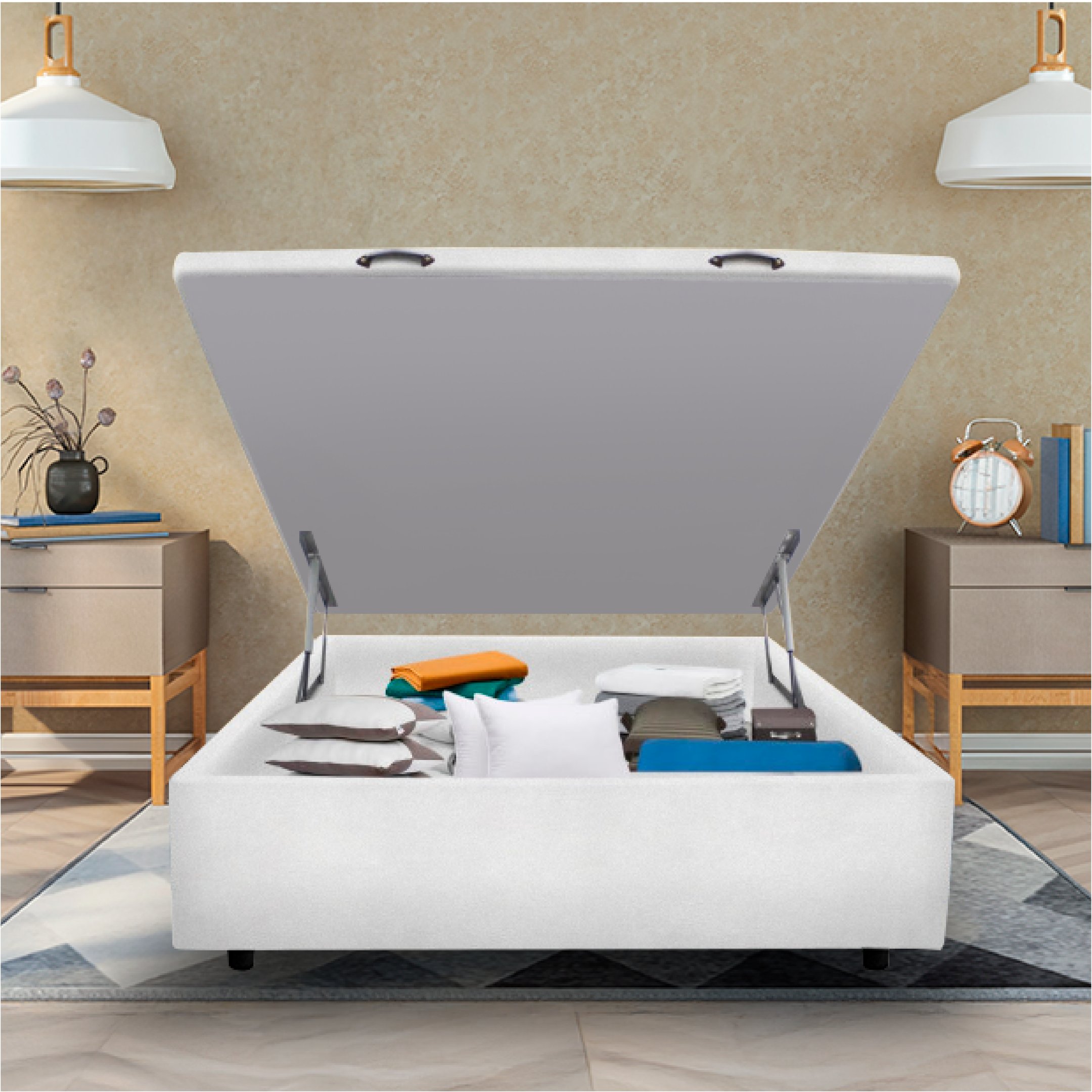 Base Box Baú Basic Casal Af Yescasa Provença Cinza