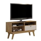 Rack Houston Mdp Ideal Para Tv Até 50 Polegadas Valdemóveis Cinamomo/off White