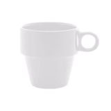 Jogo Xícaras Para Café De Porcelana 90 Ml 6 Peças Empilhavel Branca