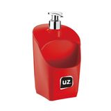 Dispenser Porta Detergente Esponja Organizador Pia 500ml Vermelho