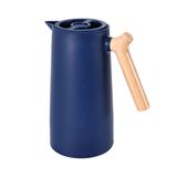 Garrafa Térmica Café Nórdica Azul 1 Lt Cabo Estilo Madeira