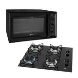 Cooktop 4 Bocas Fischer Aramado E Forno Elétrico 44 Litros Pop Grill 220 Volts