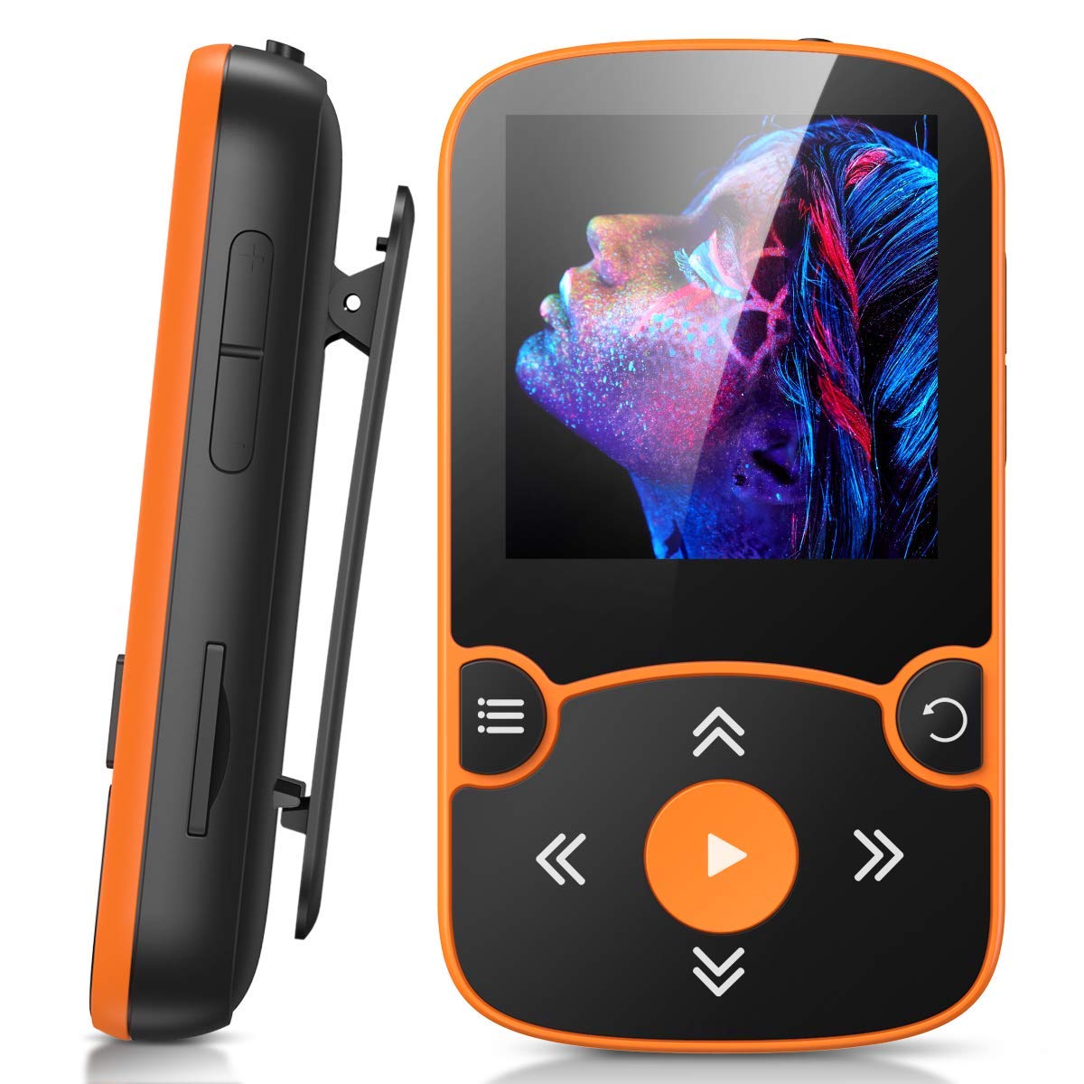 Leitor De Mp3 Agptek 64gb Com Clipe, Bluetooth 5.3, Laranja