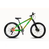 Vikingx Tuff X-35 Verde Com Laranja Whelling Single Freio Hidraulico Vmaxx Liso Com Suspenão Mecanica
