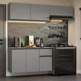Armário De Cozinha Compacta Suspenso 200cm Cinza Nice Madesa 04