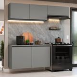 Armário De Cozinha Compacta Suspenso 200cm Cinza Nice Madesa 02