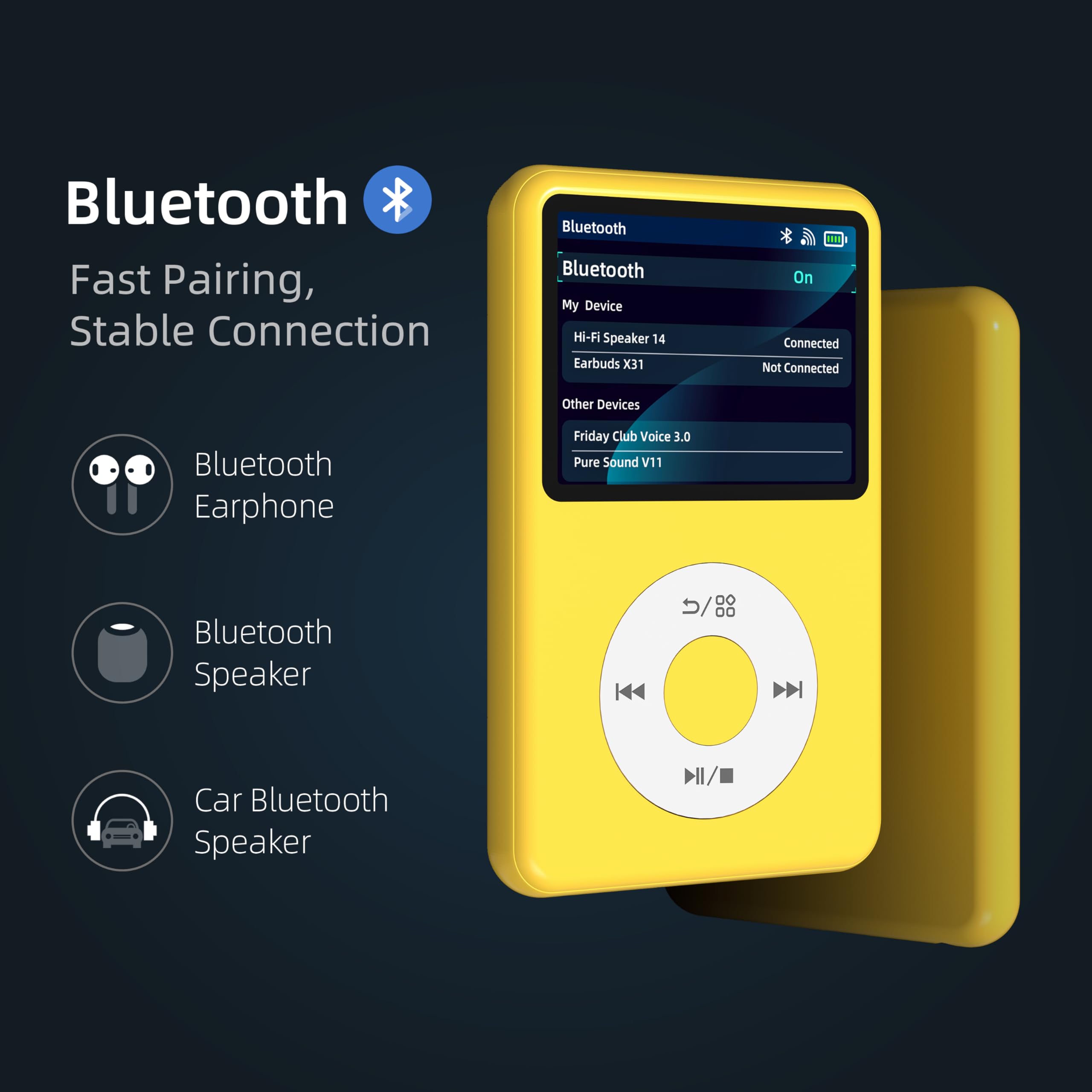 Leitor Mp3 Innioasis Y1 Bluetooth 128gb Com Tela De 2,4