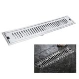 Ralo Linear 40cm Inox Banheiro Area Externa Anti Odor Anti Inseto Lavabo Piscina Quintal Higienico Resistente