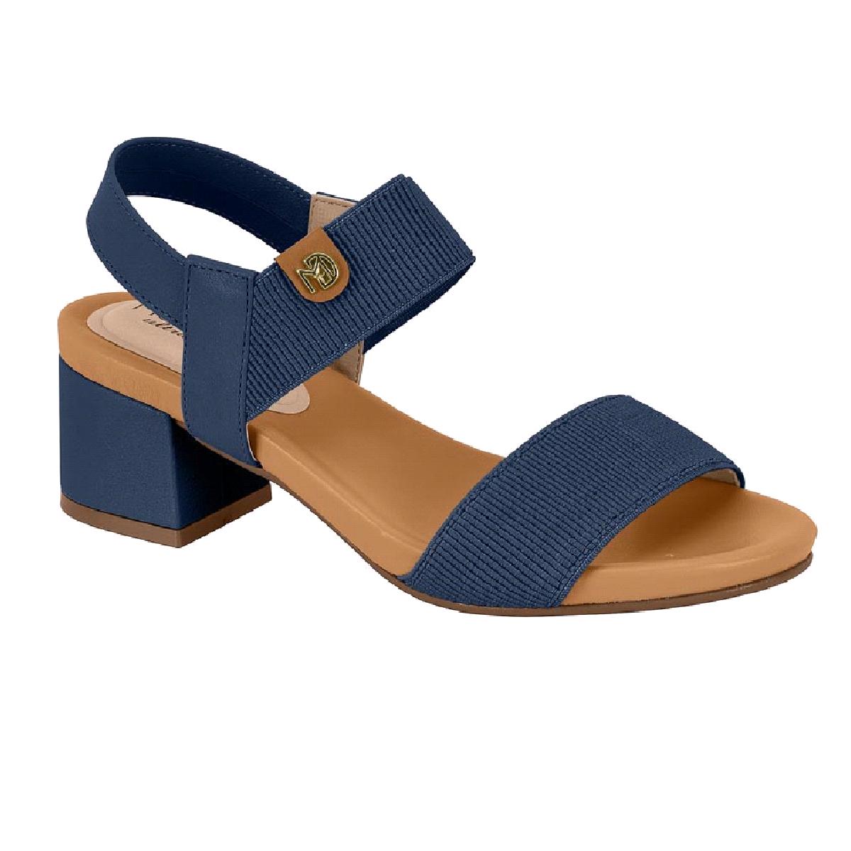 Sandalia Modare Salto Bloco Ref 7187.100.27520 Marinho/camel/camel 036