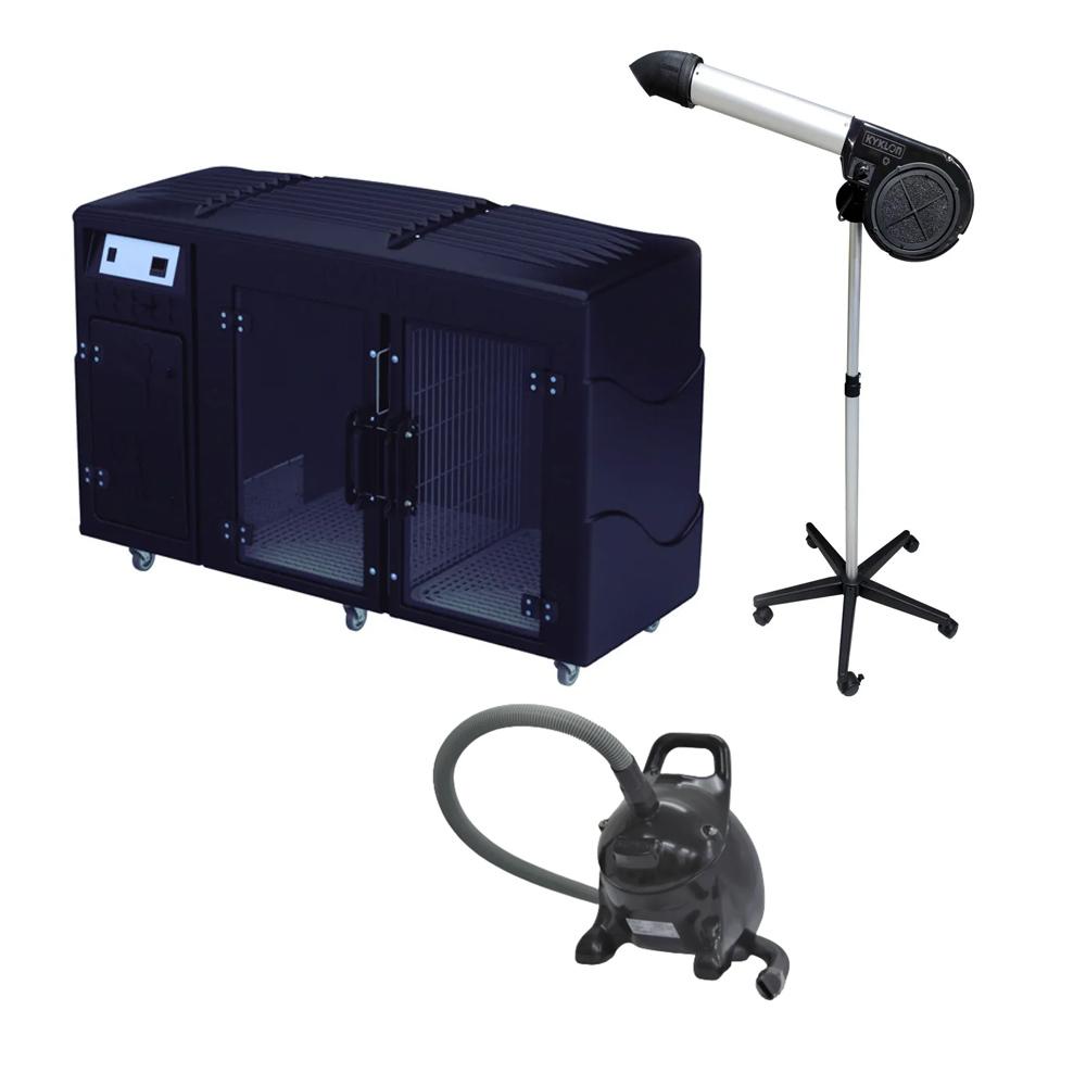 Kit Pet Shop Máquina De Secar + Secador 5000 E Soprador Rx Black Kyklon 110v