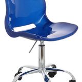 Cadeira De Escritório Quarto Plástico E Aço 77x46x45cm Azul