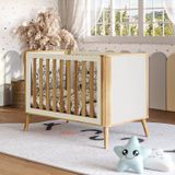 Berço Arredondado Evolutivo Americano 4 Em 1 Luly 100% Mdf Espresso Móveis Off White/amêndoa