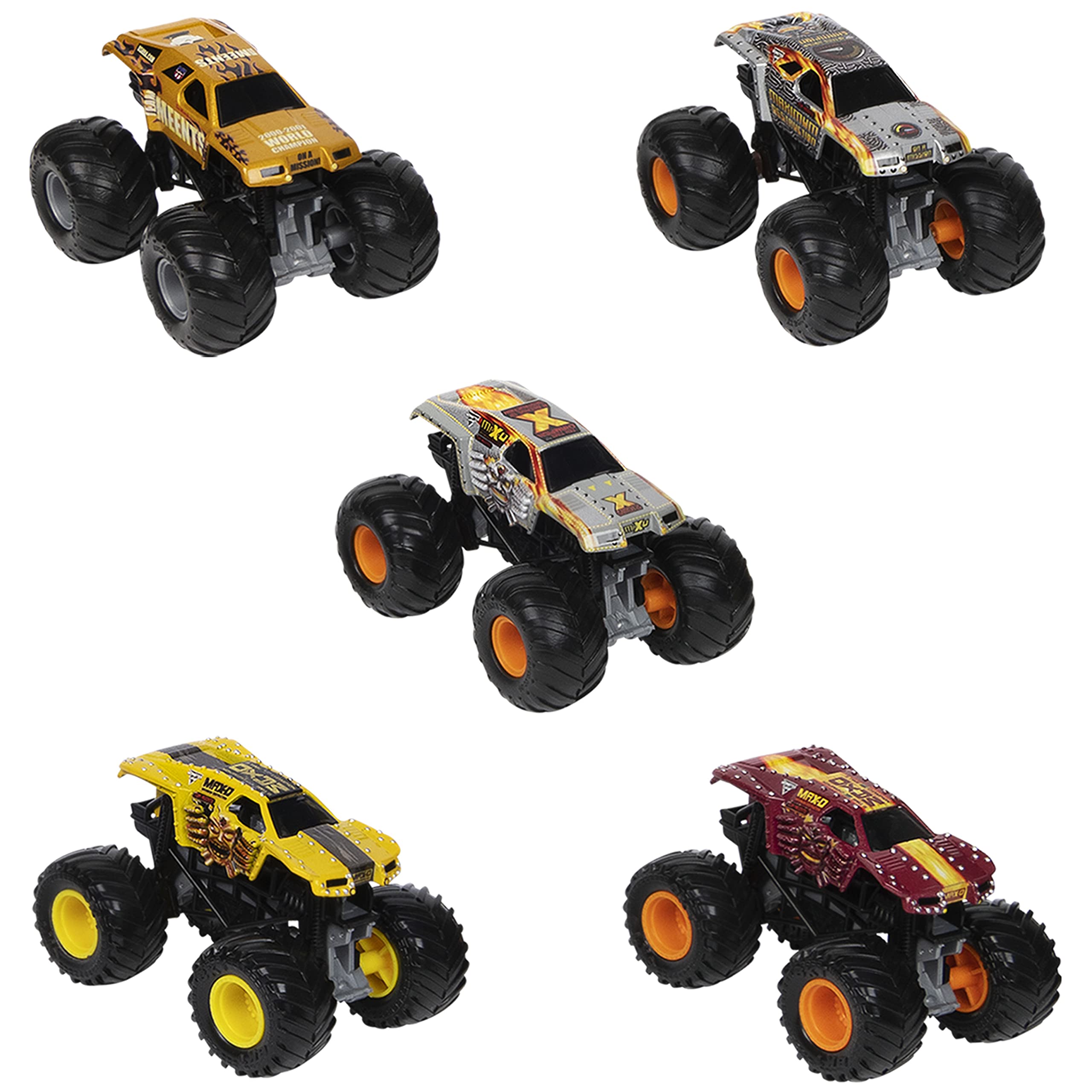 Toy Monster Jam Max-d Retro Edition, Escala 1:64, Pacote Com 5