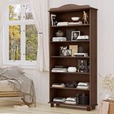 Estante Para Livros Madeira Maciça 5 Prateleiras 190cm X 85cm Rubi Café