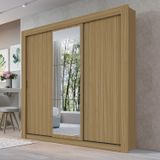 Guarda-roupa Casal 3 Portas De Correr Oslo Cedro
