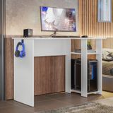 Mesa Para Computador Gamer Slim Escrivaninha Branco