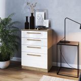 Cômoda 4 Gavetas Material Mdp 60x86x40cm Wood/branco Brilho