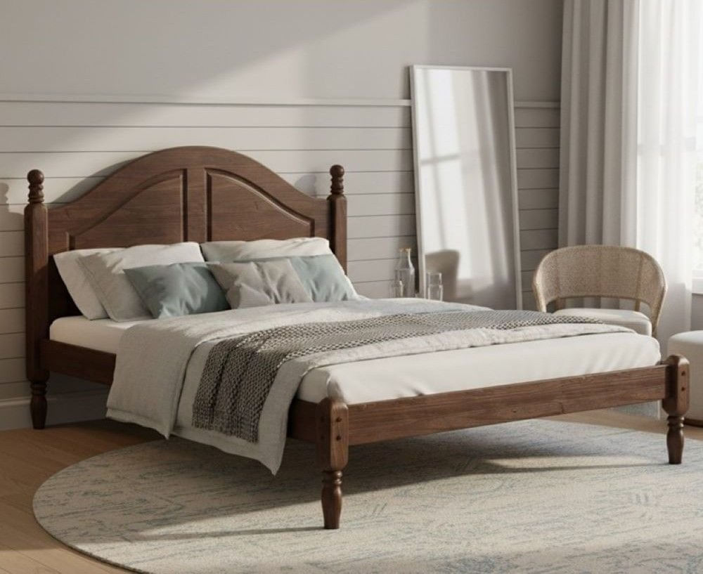 Cama Queen 160cm 100% Madeira Maciça Linha Ouro Café