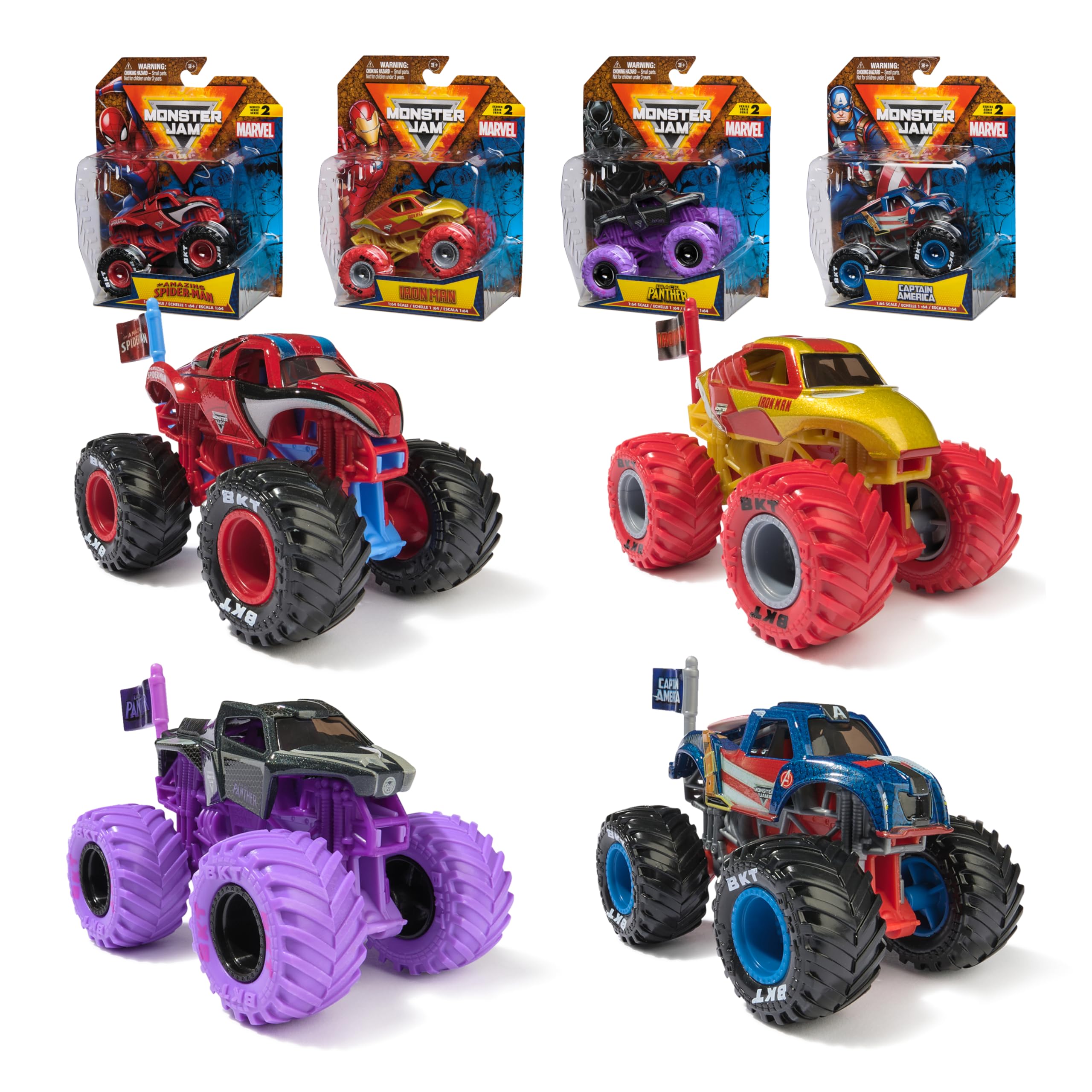 Caminhão Toy Monster Jam Marvel Com 4 Unidades Fundidas Sob