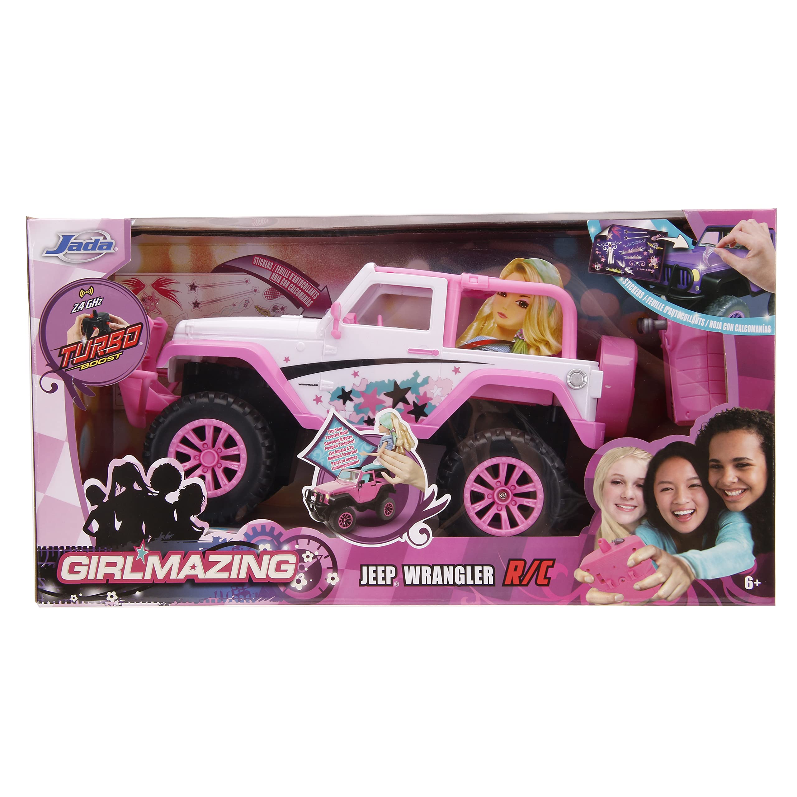 Brinquedos Rc Jeep Jada Girlmazing Em Escala 1:16 Com Decoração Exclusiva De Estrelas