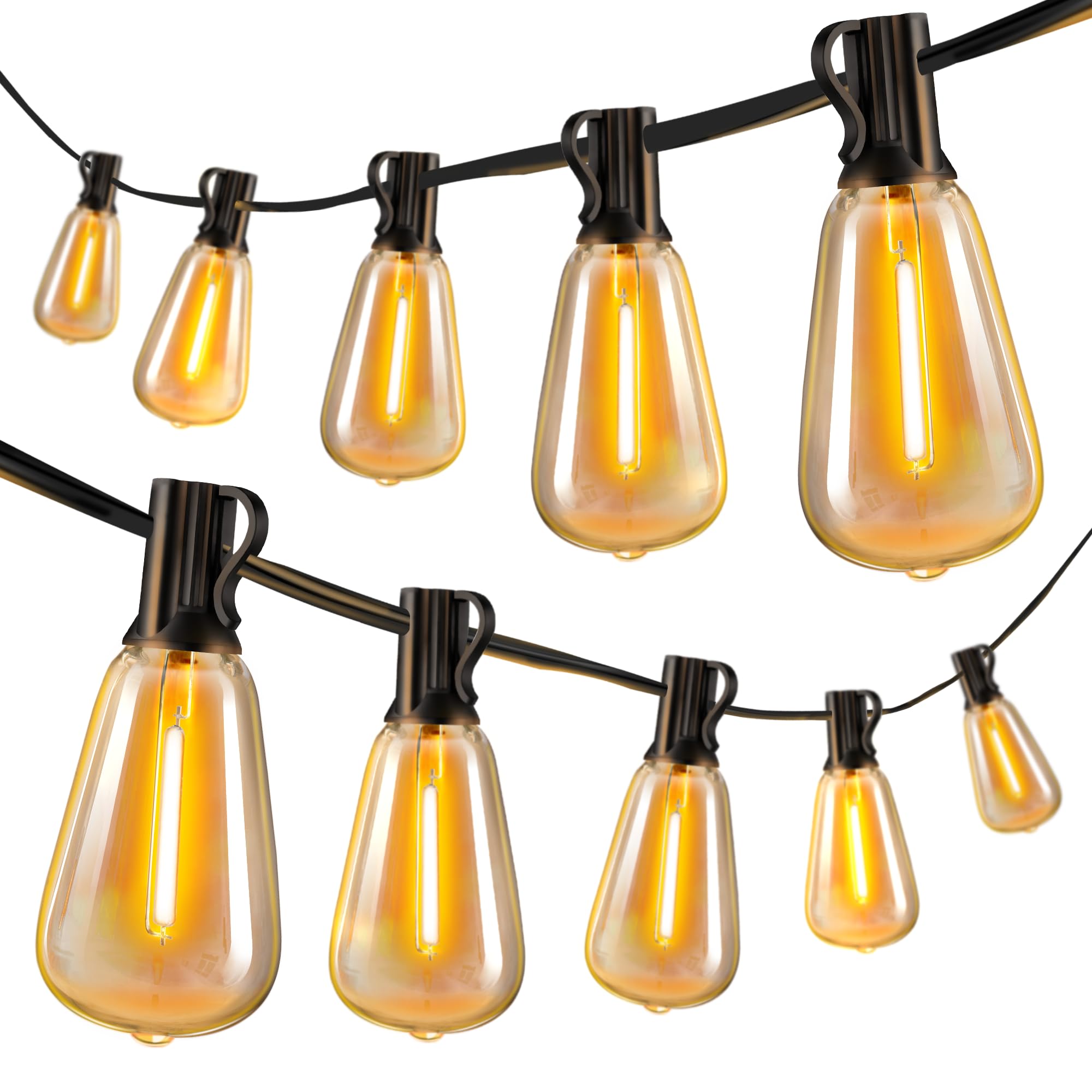 Outdoor String Lights Knoew, Pacote Com 2, 32,8 M Com Dimmer, 15 Lâmpadas