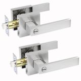 Fechadura De Porta Jo.ko Keyless Entry Square Door Lever Matter Black