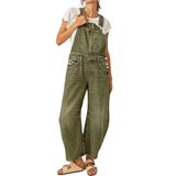 Macacões Jeans Loveimgs Femininos Y2k Baggy Barrel Jeans Verdes Xs
