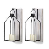 Candle Sconces Wall Decor Staymoment Farmhouse Wood, Conjunto De 2