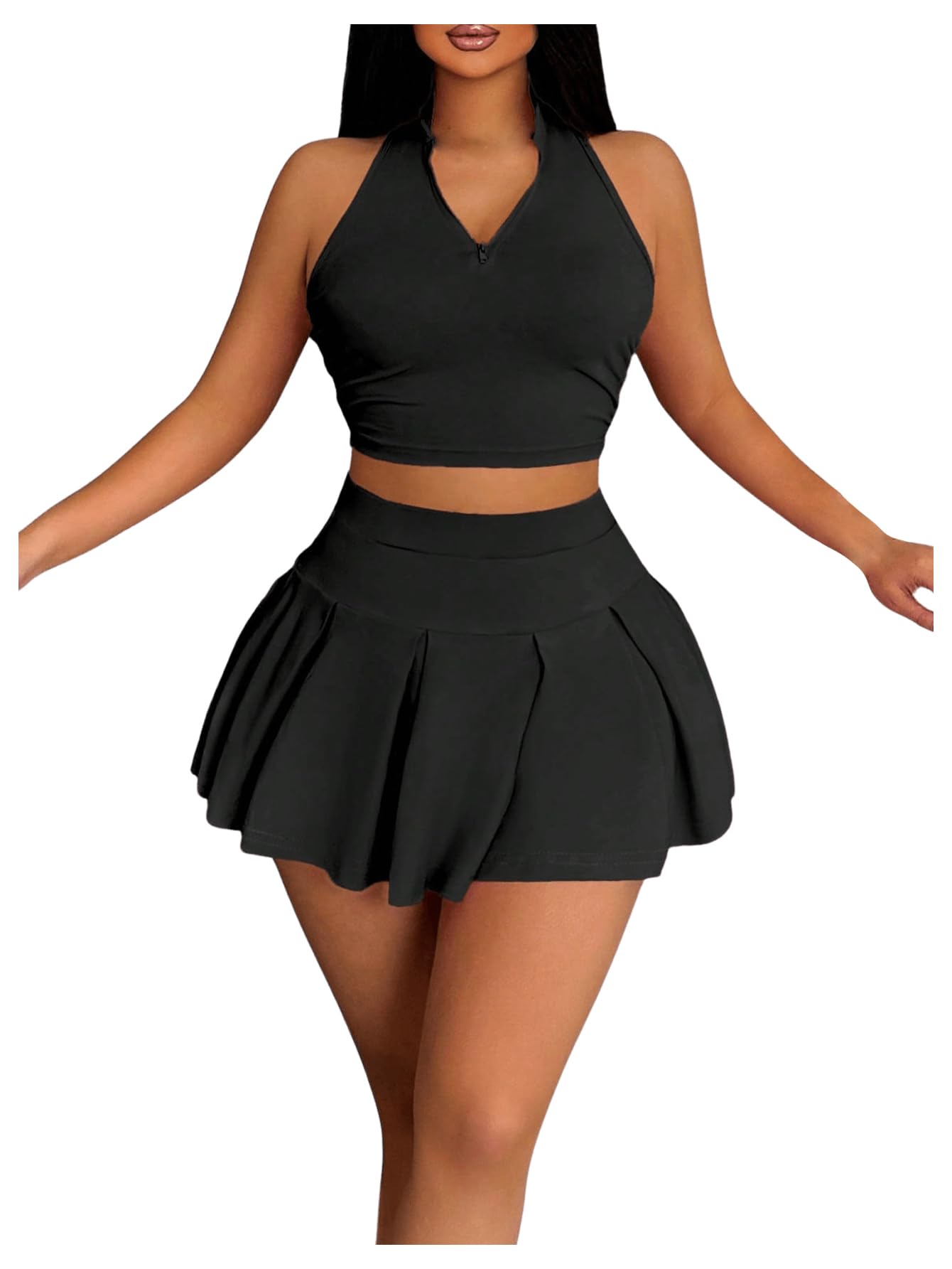 Outfit Soly Hux, Camiseta Regata E Saia Femininas De Verão, 2 Peças