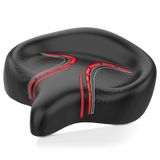 Assento De Bicicleta Bluewind, Selim Largo De Grandes Dimensões Com Encosto Vermelho