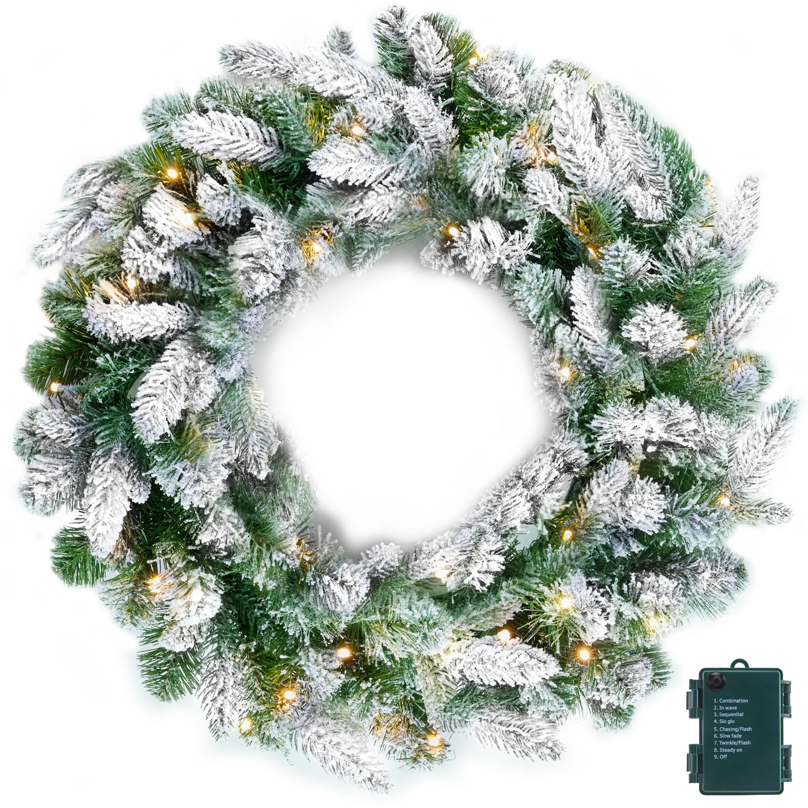 Guirlanda De Natal Brightown Com Bateria Led De 24 Polegadas Pré-iluminada