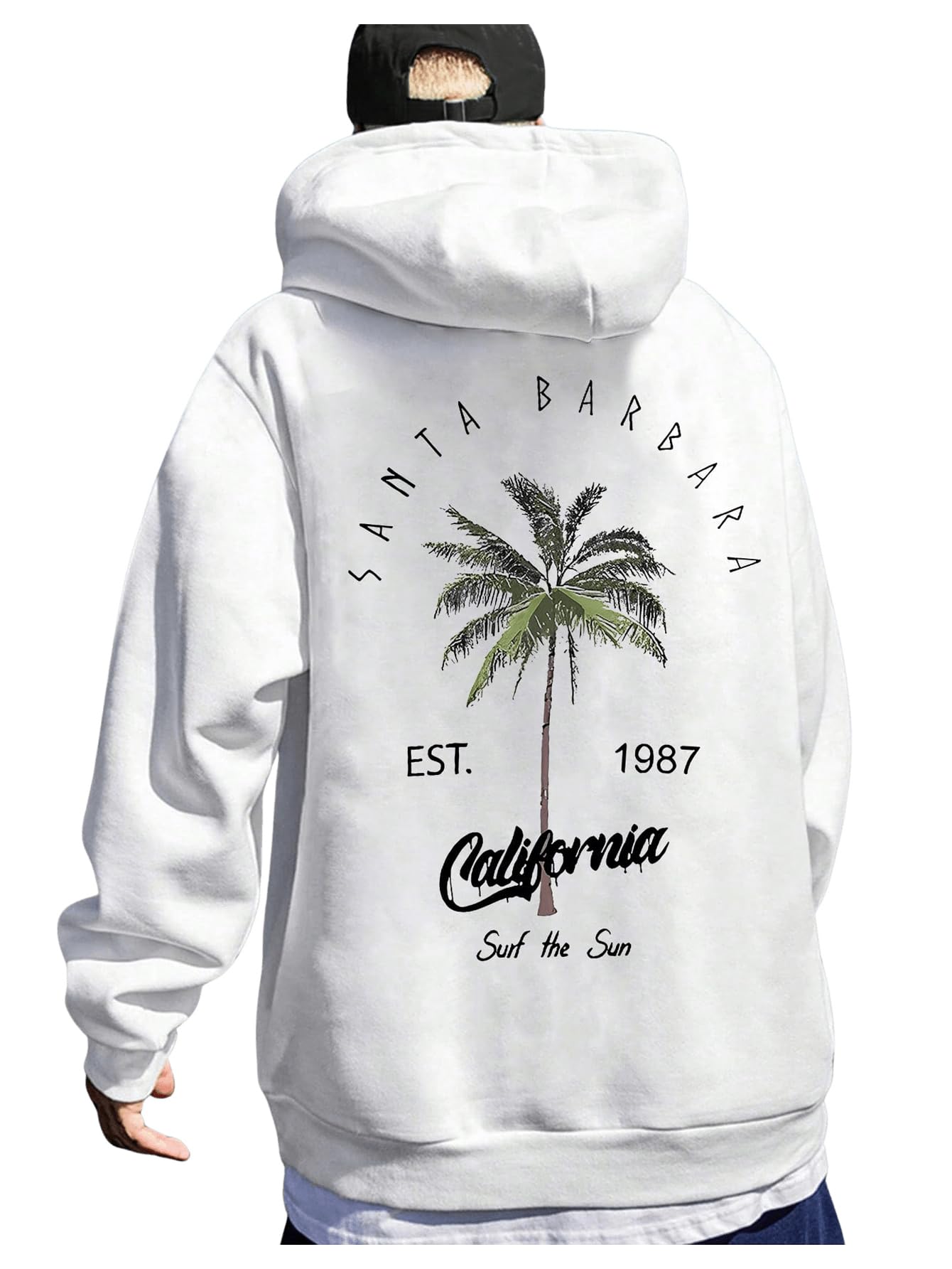 Moletom Com Capuz Soly Hux, Estampa Gráfica De Letras, Masculino, Branco M