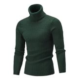 Suéter Masculino Qzh.duao, Gola Alta, Modelagem Justa, Torcida, Tricotada