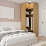 Guarda-roupa Modulado De Canto 2 Peças 2 Portas Jade Cabecasa Madeiramadeira Avelã