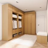 Guarda-roupa Modulado De Canto 10 Peças 14 Portas Jade Cabecasa Madeiramadeira Avelã