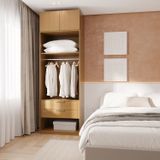 Guarda-roupa Modulado 2 Peças 2 Portas Jade Cabecasa Madeiramadeira Avelã