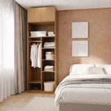 Guarda-roupa Modulado 2 Peças 2 Portas Jade Cabecasa Madeiramadeira Avelã