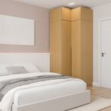 Guarda-roupa Modulado De Canto 2 Peças 4 Portas Jade Cabecasa Madeiramadeira Avelã