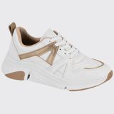 Tênis Street Recort Dourado Feminino Conforto Modare 7401.102.29627 - Branco/dourado - 37