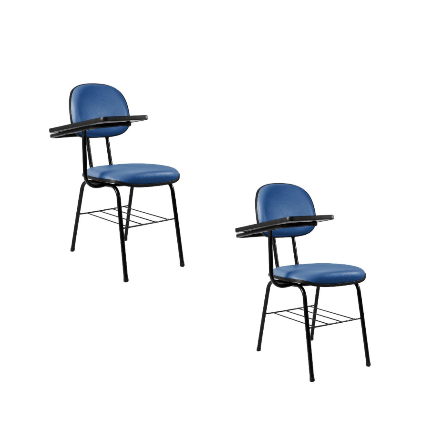 Kit 2 Cadeiras Universitária Com Porta Livros Ecoflex