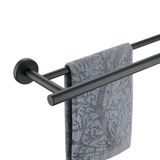 Barra De Toalha Jqk Double Bath Matte Black 304 Em Aço Inoxidável 80cm