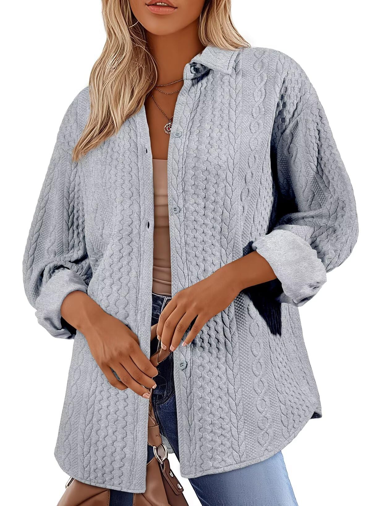 Roupas De Moda Jaqueta De Inverno Feminina Elegante Cinza Claro