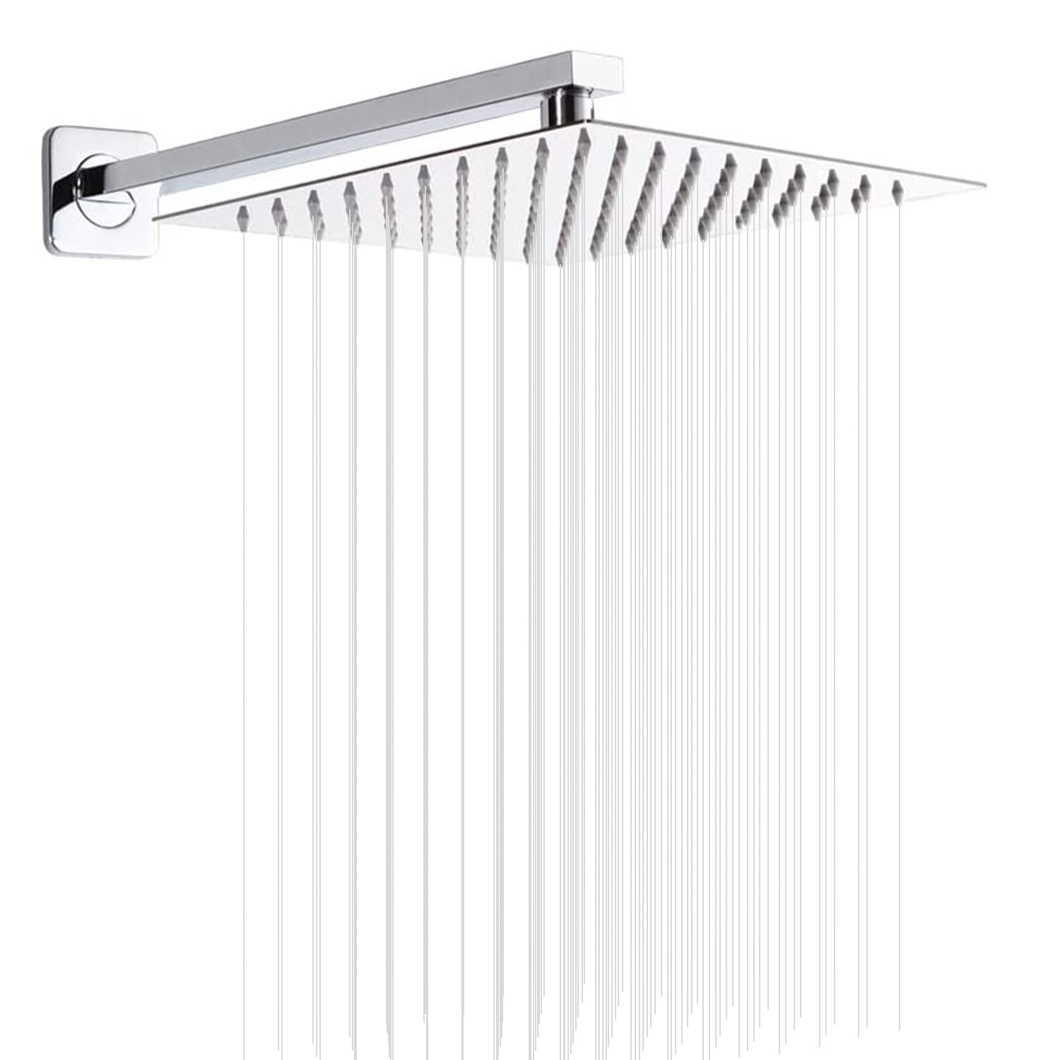 Cabeça De Chuveiro Ggstudy Rain Polished Chrome 25 Cm Com Braço 40 Cm